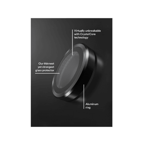 BodyGuardz Apex Individual Camera Lens Protector for iPhone 16 Pro & 16 Pro Max - Black