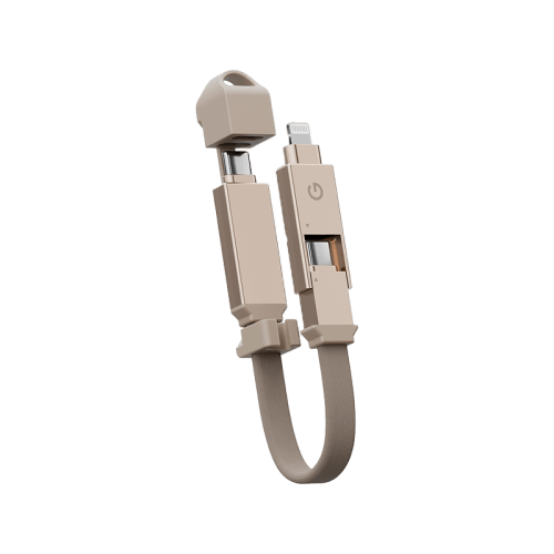Energea Sheath 2 in 1 USB-C to USB-C + Lightning 480Mbps 60W 15cm Cable - Gold