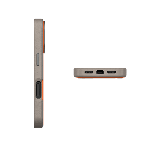 Uniq Hybrid Lyden DS MagSafe Case for iPhone 17 Pro Max - Flame Orange / Flint Grey