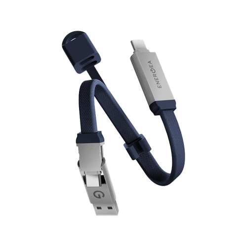 Energea Sheath Key 2-IN-1 USB-C to USB-C + USB-A 480Mbps with 60W Cable 15CM - Blue