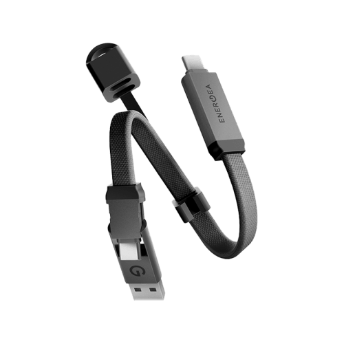 Energea Sheath Key 2-IN-1 USB-C to USB-C + USB-A 480Mbps with 60W Cable 15CM - Gunmetal