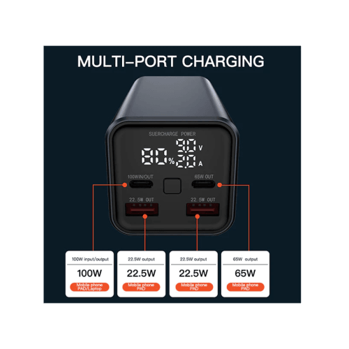Engage 100W PD 20000mAh Power Bank With LED Display - Black