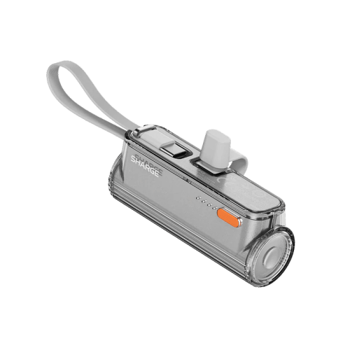 Sharge Flow Mini 2 USB-C With Built-in USB-C 5000mAh Power Bank - Silver