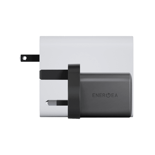 Energea Ampcharge Mini 1-Port USB-C and 1-Port USB-A 45W PD Wall Charger - Gunmetal