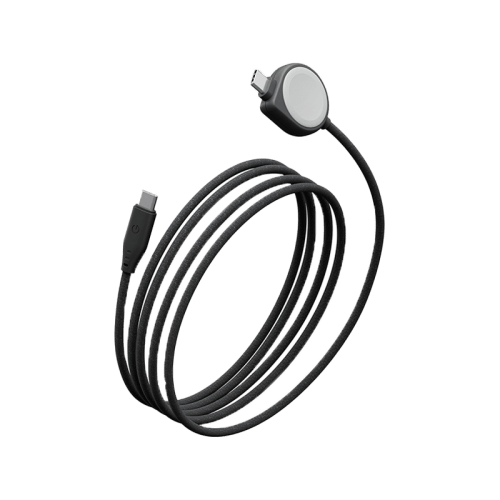 Energea Flow Duo 2-In-1 USB-C to USB-C With Apple Watch Charger 480Mbps 60W Cable 1.5M - Black