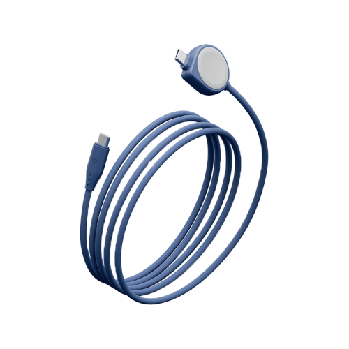 Energea Flow Duo 2-In-1 USB-C to USB-C With Apple Watch Charger 480Mbps 60W Cable 1.5M - Blue