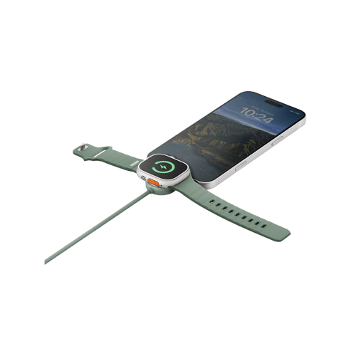 Energea Flow Duo 2-In-1 USB-C to USB-C With Apple Watch Charger 480Mbps 60W Cable 1.5M - Blue