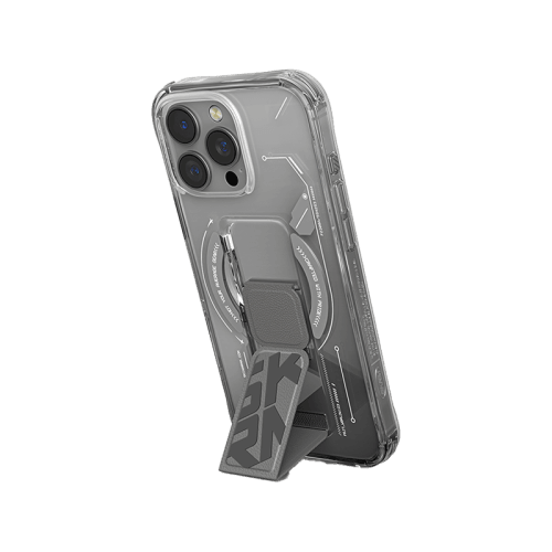 SkinArma Helio MagSafe Case With Grip Stand for iPhone 16 Pro Max - Titanium