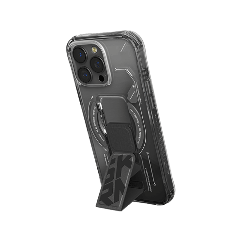SkinArma Helio MagSafe Case With Grip Stand for iPhone 16 Pro Max - Black