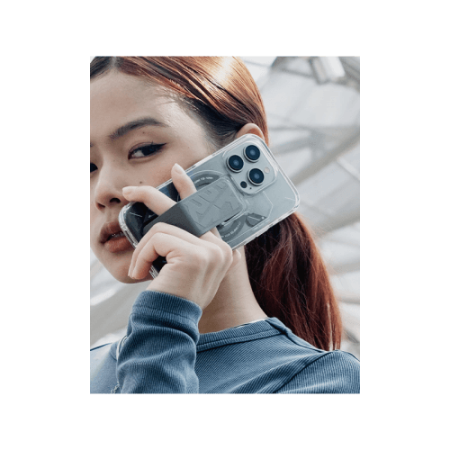 SkinArma Helio MagSafe Case With Grip Stand for iPhone 15 Pro - Grey